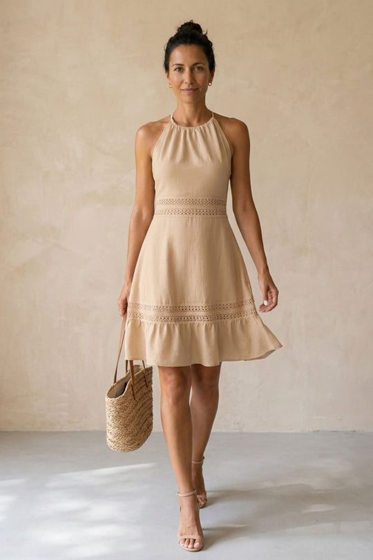 Boho Halter Neck Backless Summer Dress