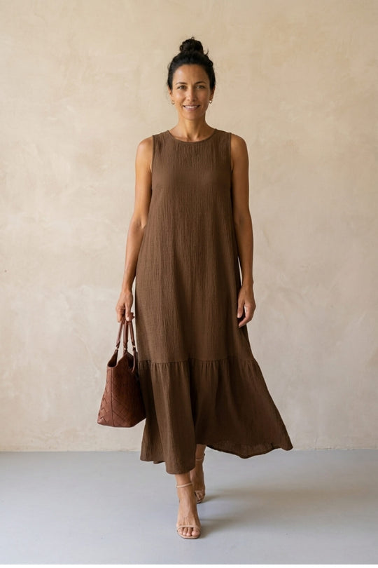 Boho Ruffle Cap Sleeve Textured Maxi Dress - Plus Size