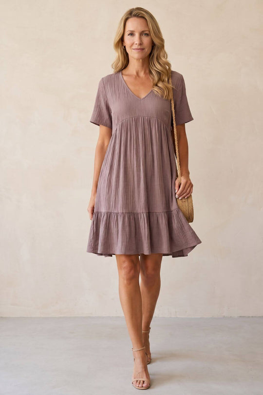 Boho V-Neck Ruffle Tiered Summer Dress