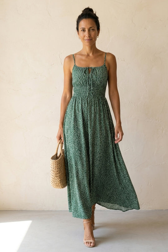 Casual Flowy Ditsy Floral Sleeveless Boho Dress