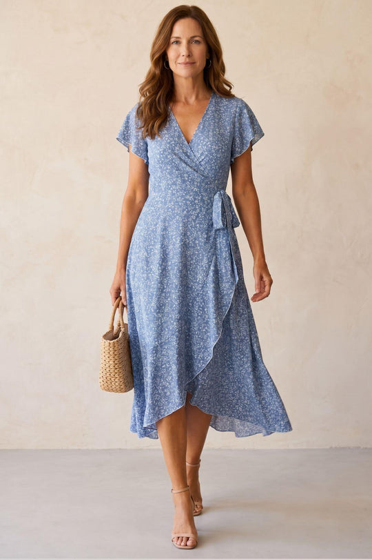 Bohemian Floral Wrap Maxi Dress