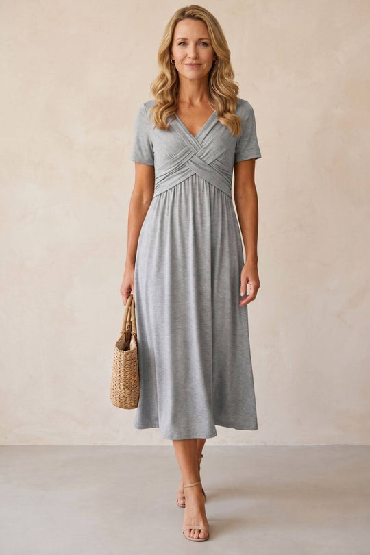 Casual V-Neck Pocket Maxi Dress