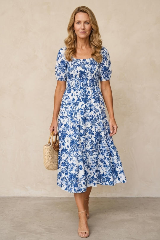 Floral Print A-line Dress