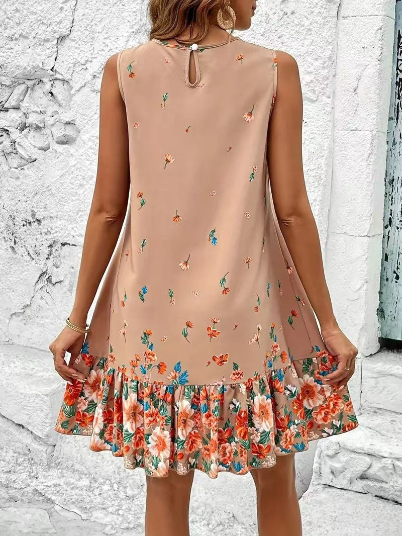 Bohemian Mixed Floral Sleeveless Dress
