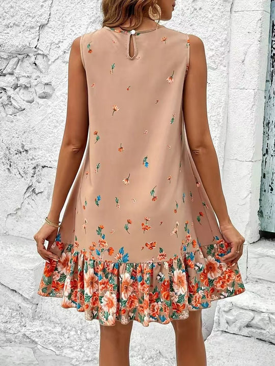 Bohemian Mixed Floral Sleeveless Dress