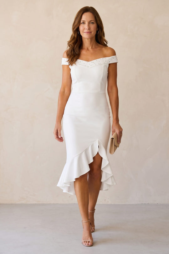 Ruffle High-Low Hem Sleeveless Dress