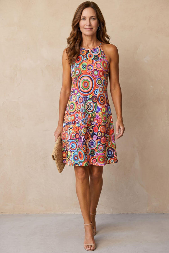 Summer Abstract Pattern Sleeveless Bohemian Dress