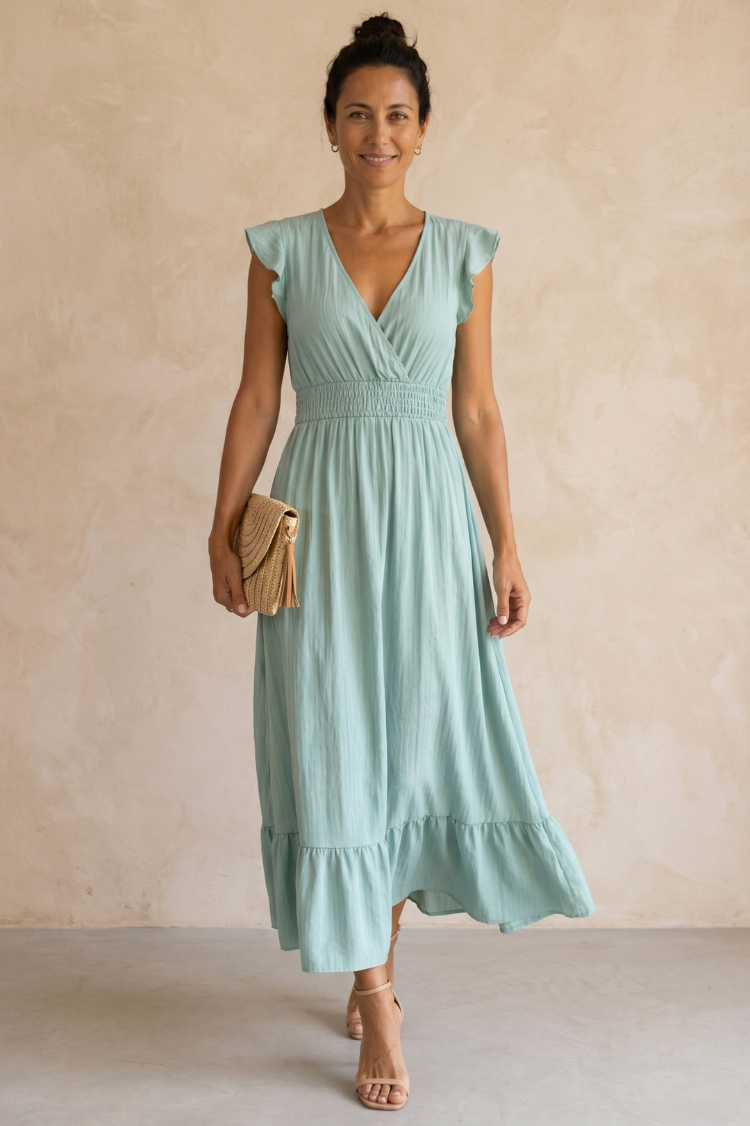 Bohemian V-Neck Smocked Flowy Summer Dress – Vetucci