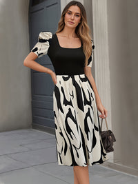 Apricot Base Black Flower