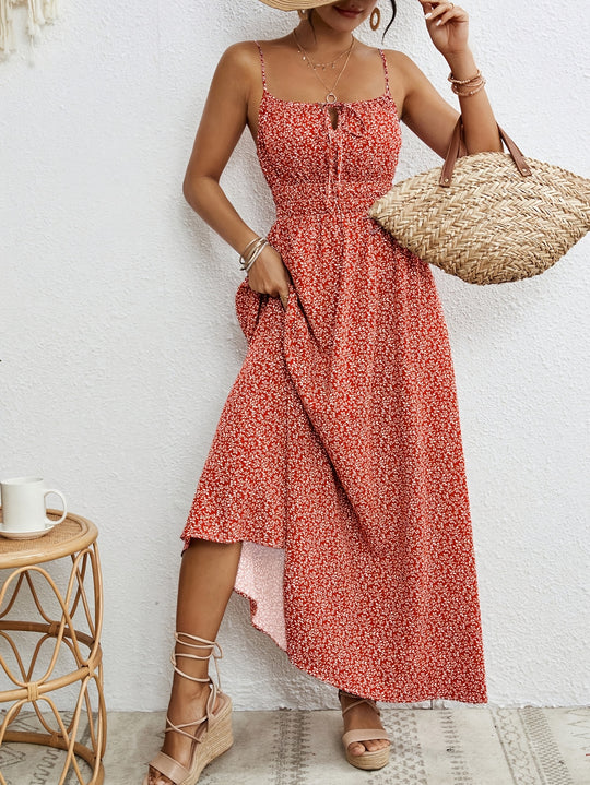 Casual Flowy Ditsy Floral Sleeveless Boho Dress