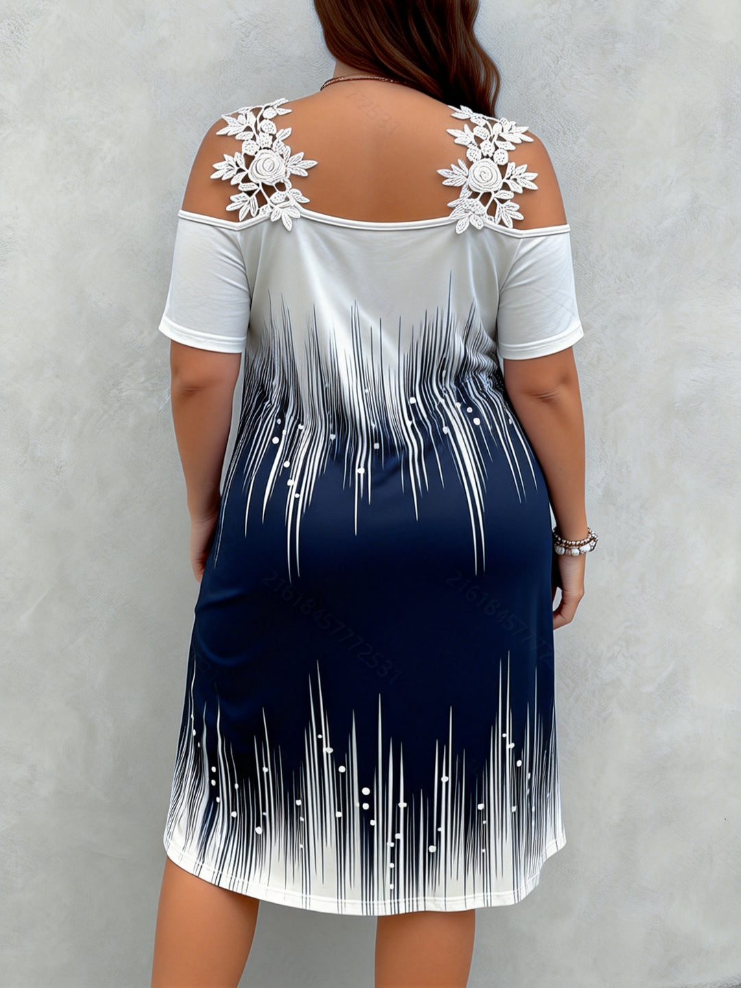 Casual Gradient Cold Shoulder Mini Dress