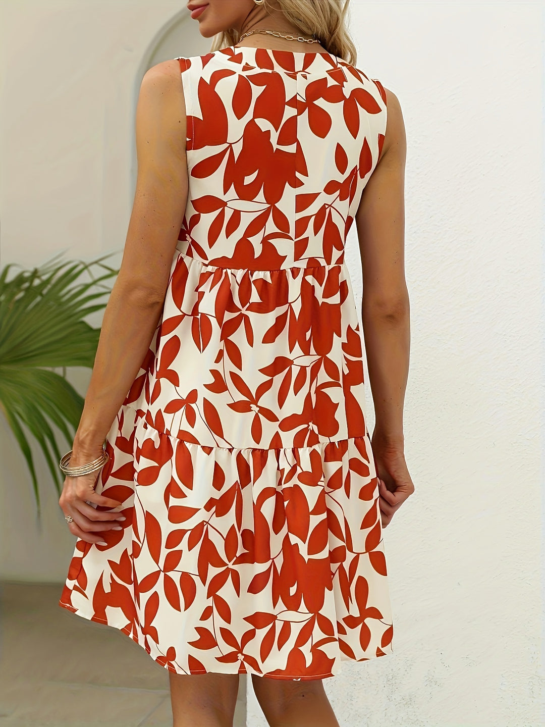 Casual Tiered Swing Mini Dress