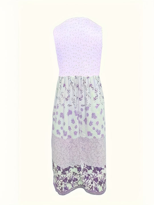 Summer Scoop Neck Tiered Floral Dress
