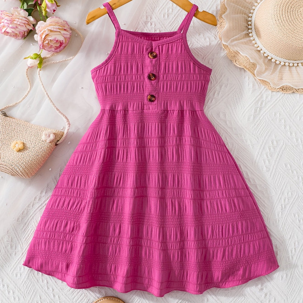 Casual Textured Button Front Mini Dress