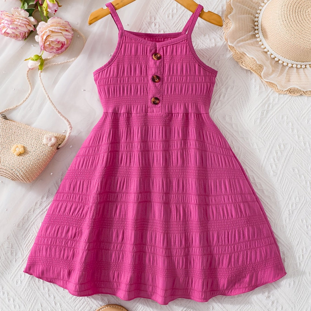 Casual Textured Button Front Mini Dress