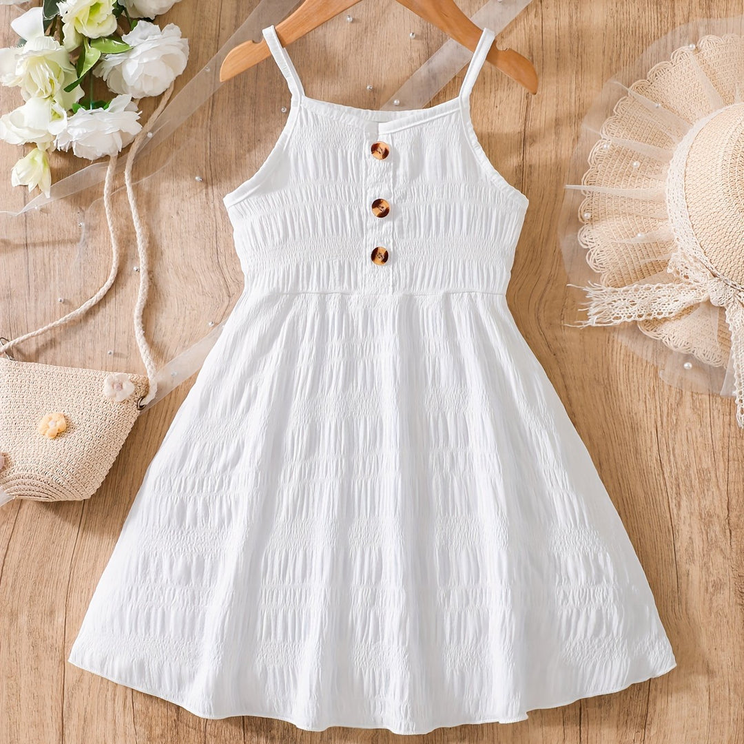 Casual Textured Button Front Mini Dress