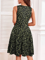 Casual Keyhole Neck Midi Dress