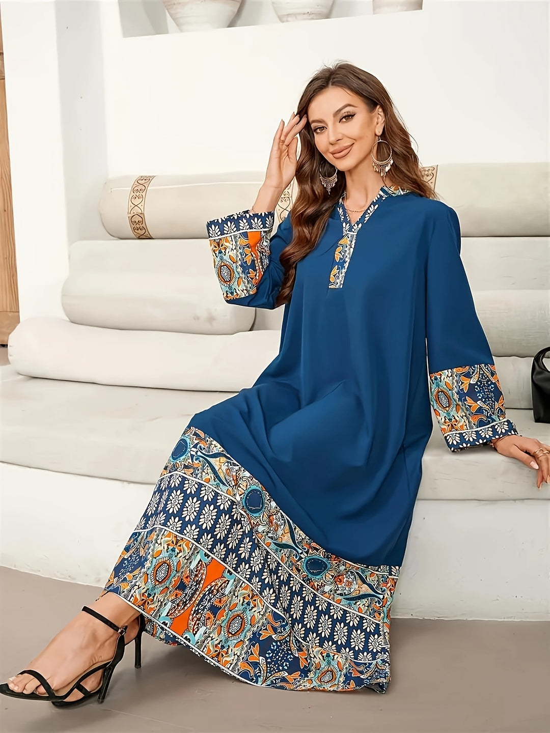 Muslim Long Sleeve Modest Kaftan Dress