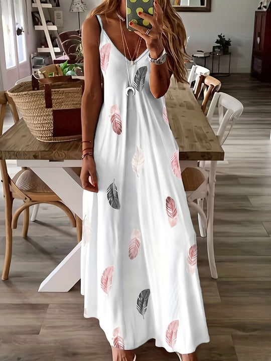 Summer V-Neck Butterfly Print Boho Dress