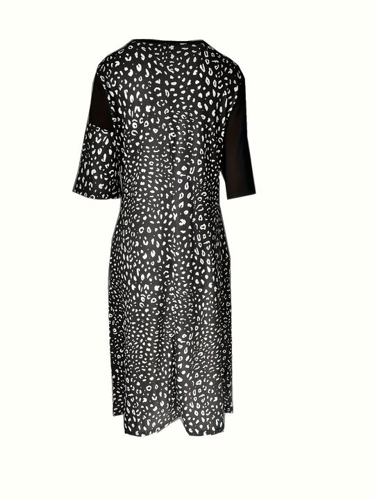 Elegant Asymmetrical Floral Print Midi Dress