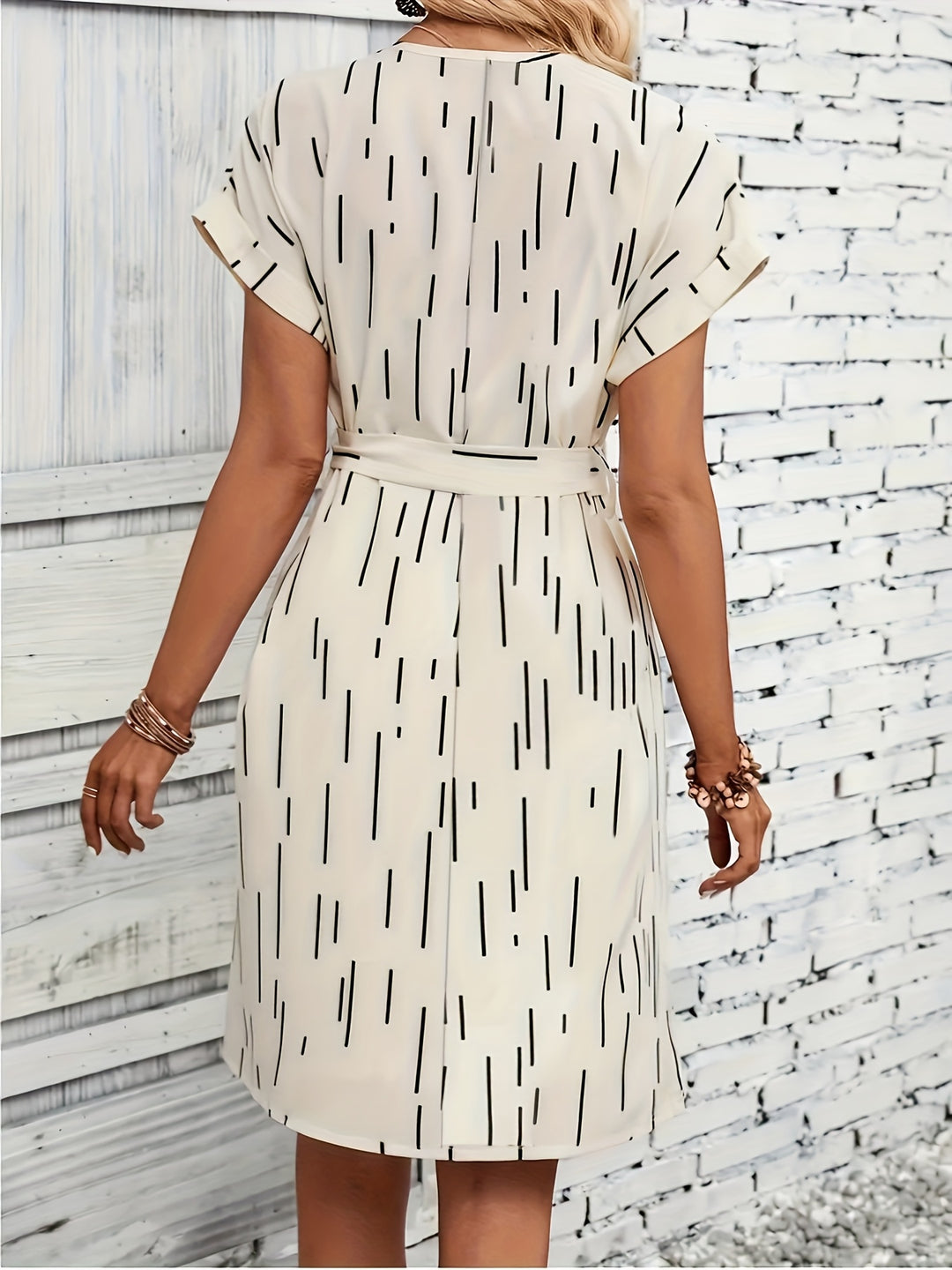 Floral Design Tie Strap Casual Dress