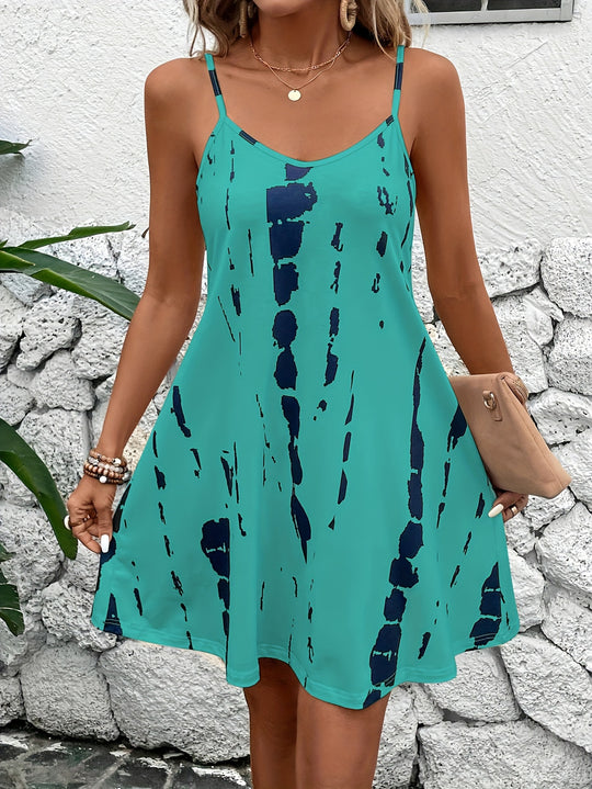 Boho Ink Print Summer Beach Dress