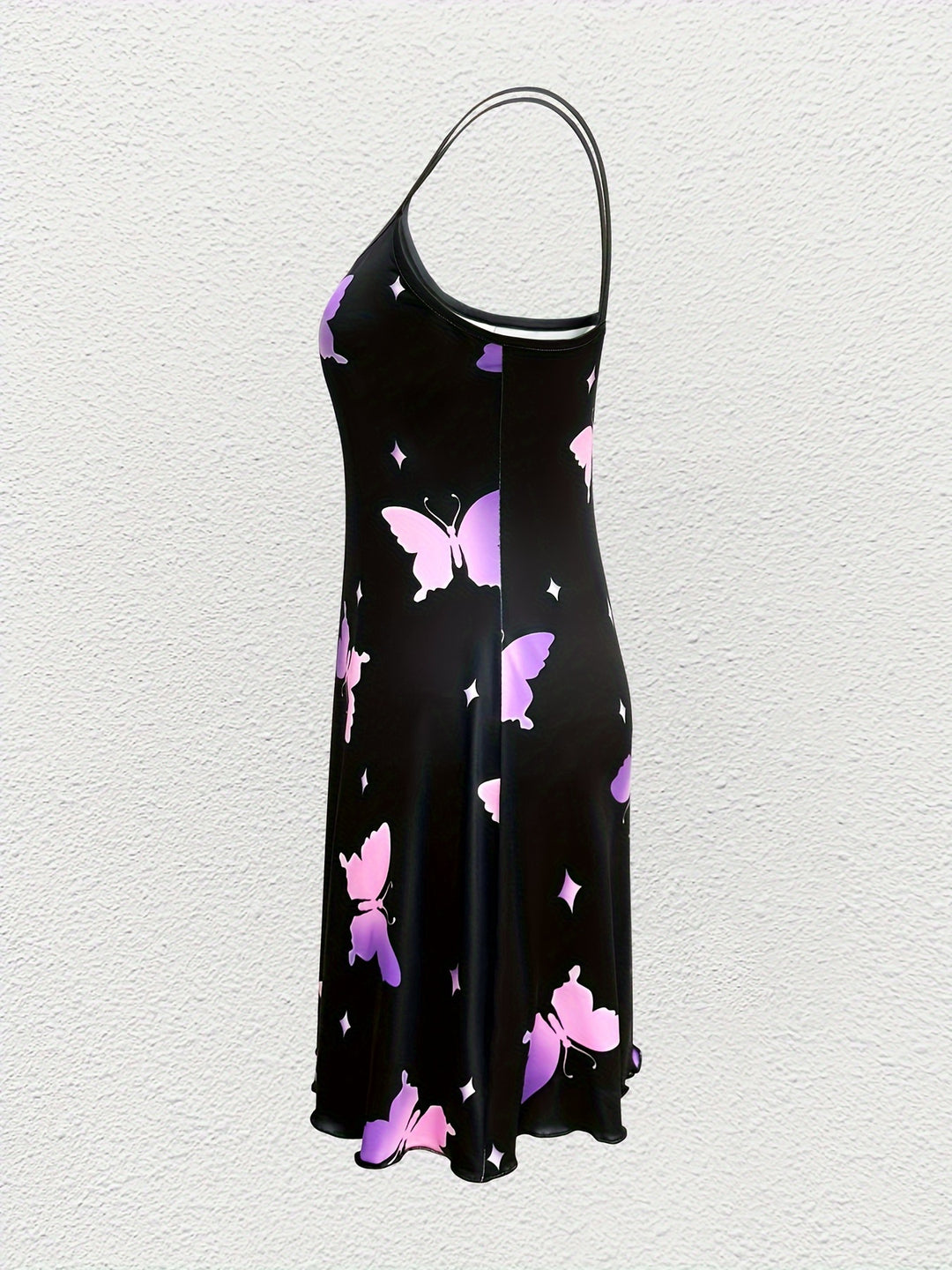 Casual Butterfly Print Slip Mini Dress