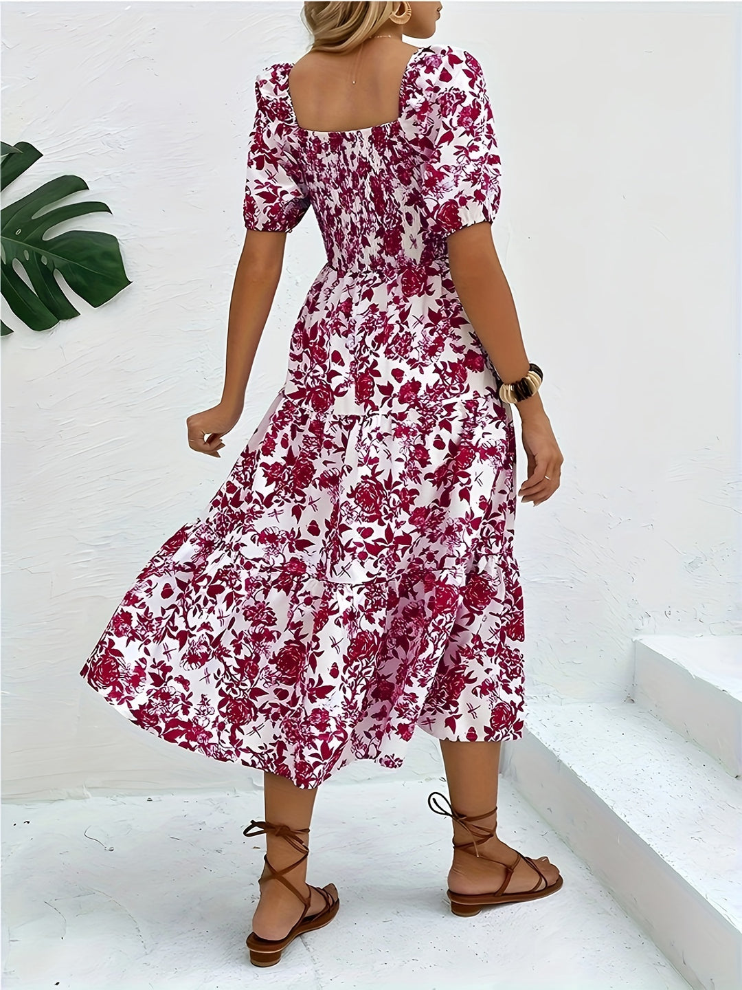 Floral Print A-line Dress