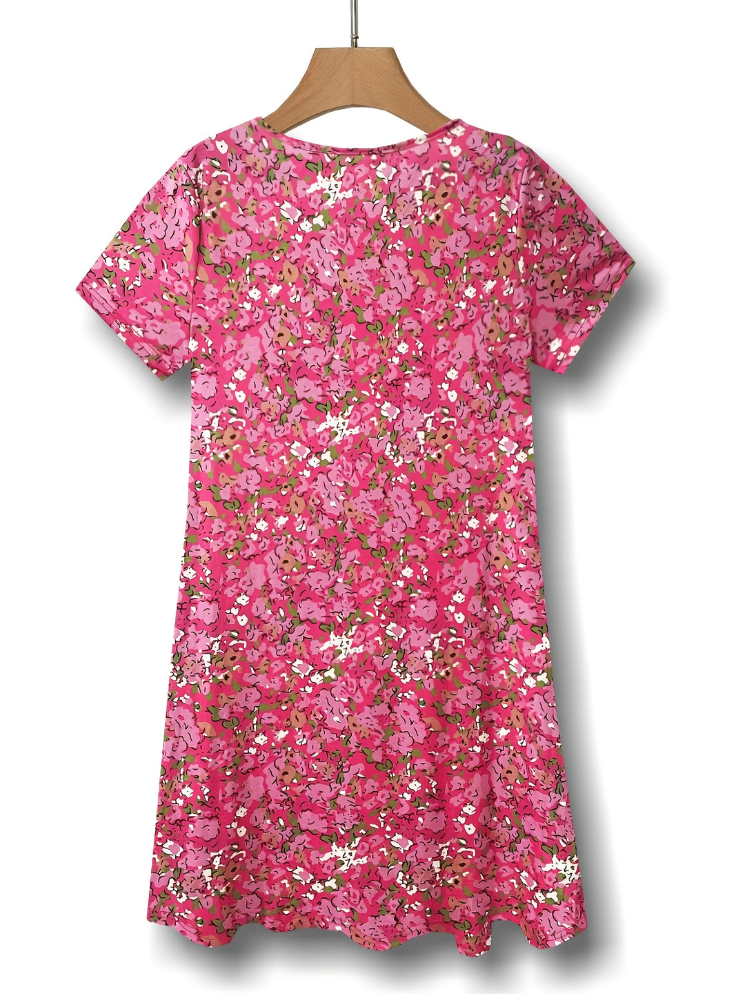 Relaxed Short Sleeve Floral Midi Dress