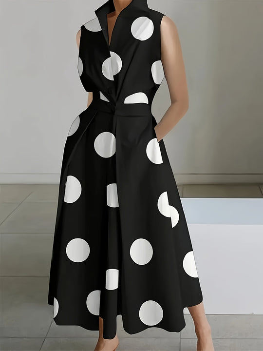 Summer Sleeveless Wide Waist Pocket Dress