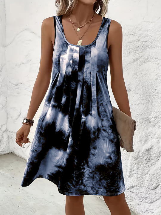 Bohemian Sleeveless Relaxed Fit Tie-Dye Dress