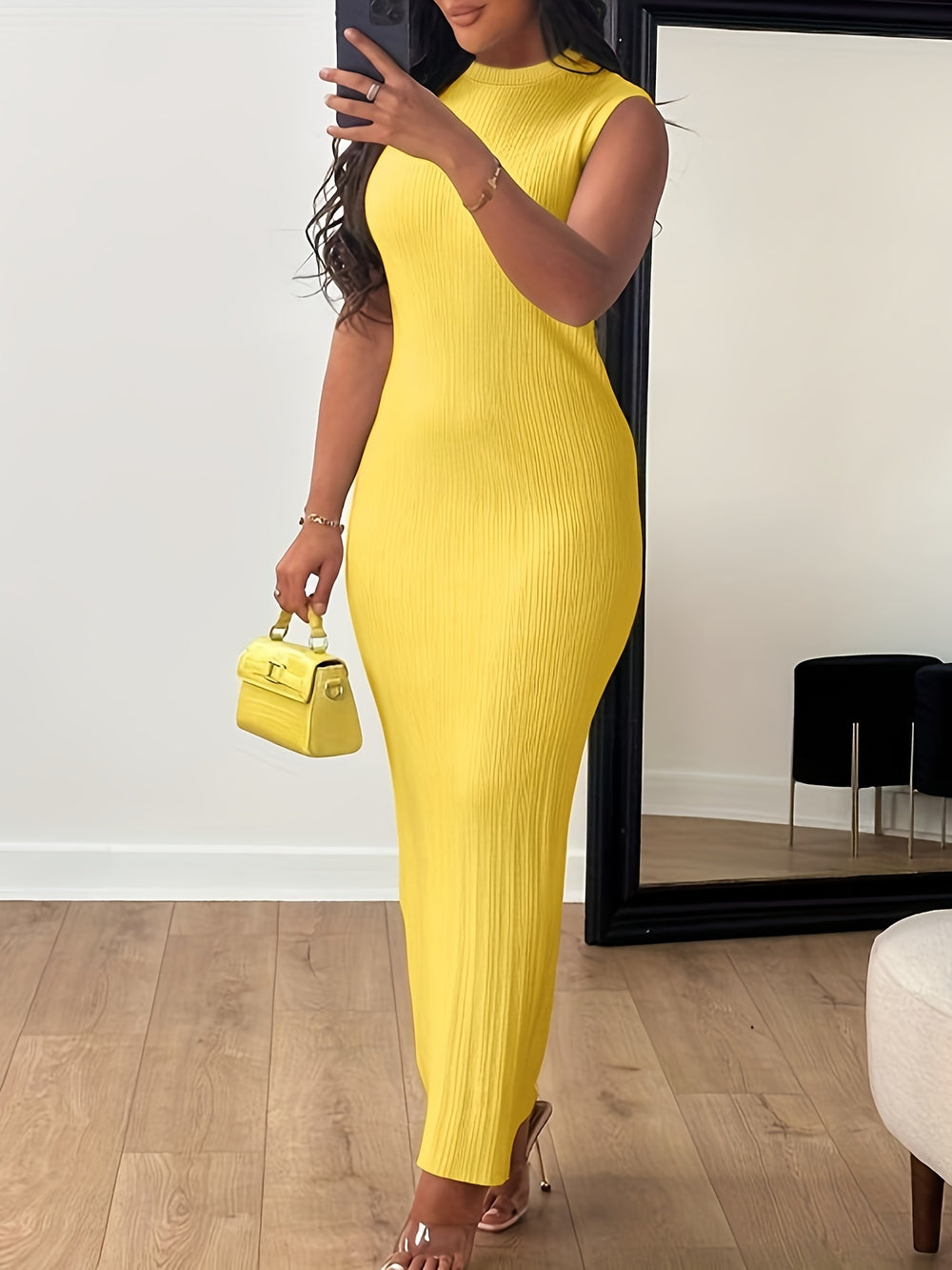 Casual Sleeveless Ribbed Bodycon Summer Dress