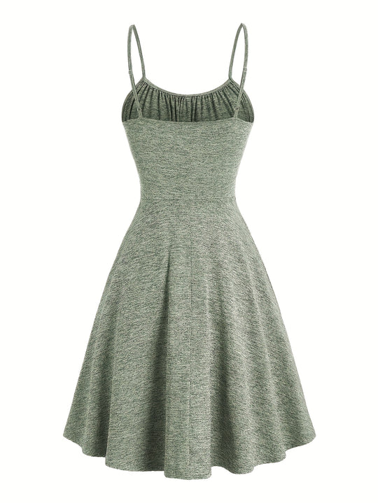 Plus Size Casual Spaghetti Strap A-Line Summer Dress