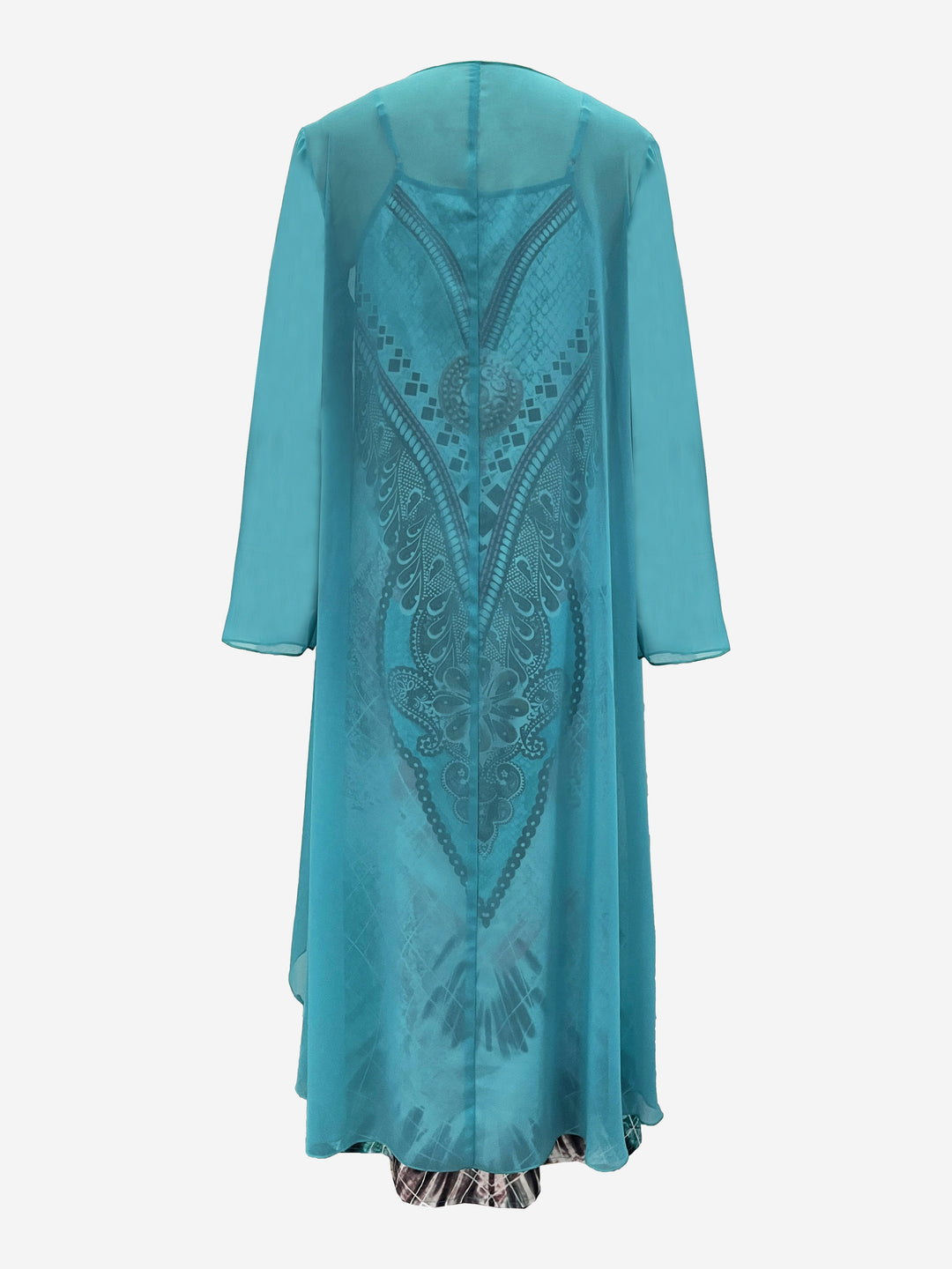 Boho Medallion Print Maxi With Cardigan
