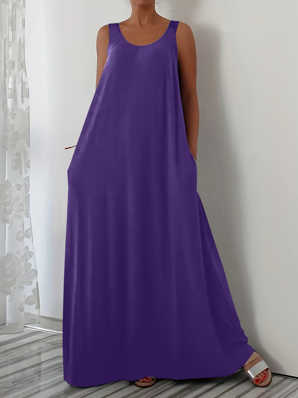 Boho Relaxed Fit Flowy Maxi Dress - Plus Size
