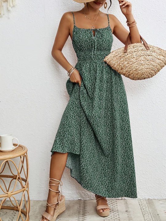 Casual Flowy Ditsy Floral Sleeveless Boho Dress