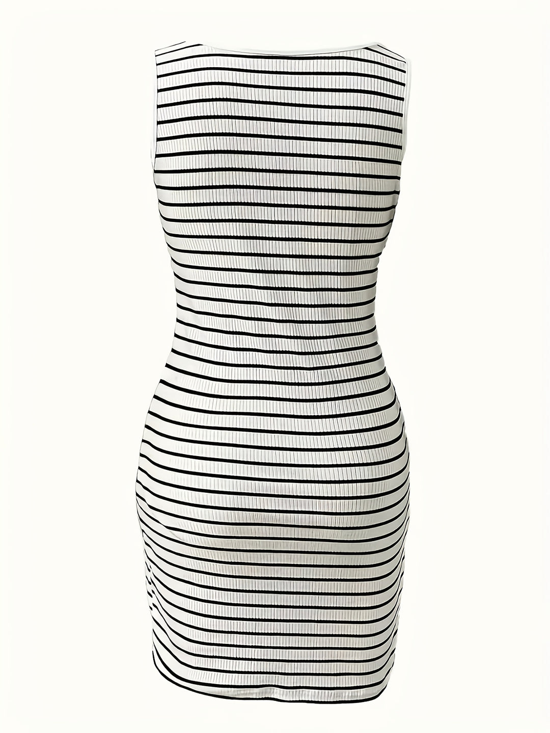 Casual Striped Tank Pocket Mini Dress