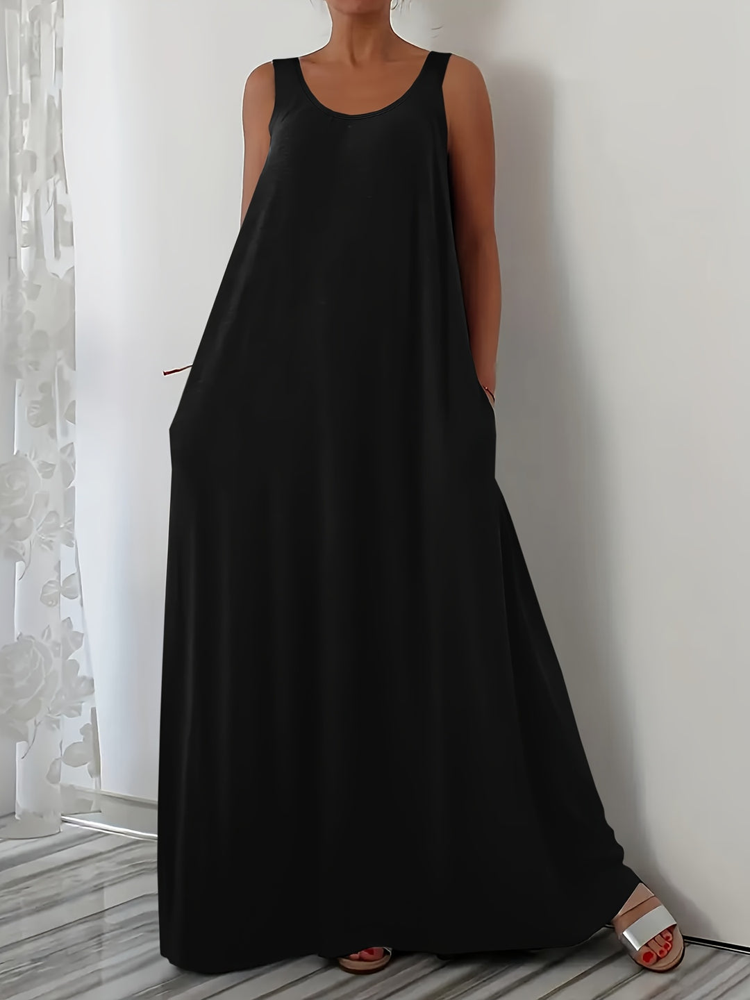 Boho Relaxed Fit Flowy Maxi Dress - Plus Size