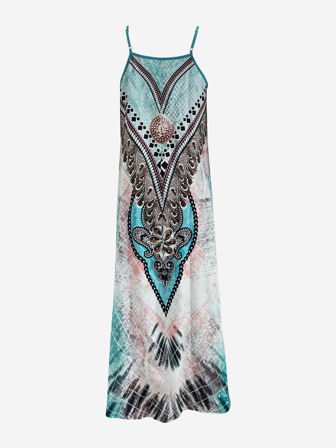 Boho Medallion Print Maxi With Cardigan