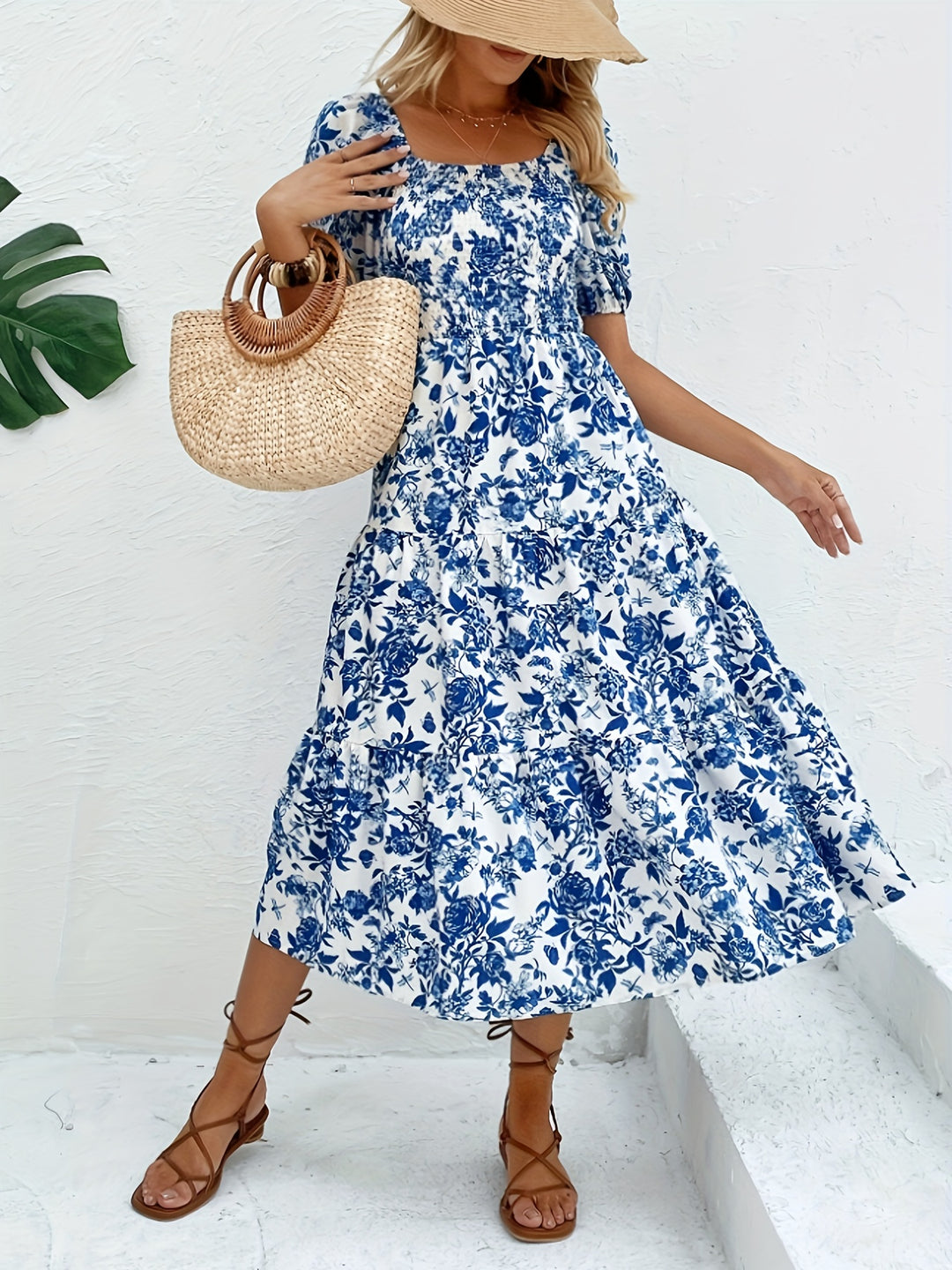 Floral Print A-line Dress