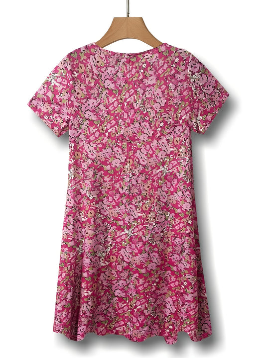 Everyday Floral Print Asymmetrical Mini Dress