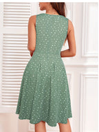 Casual Keyhole Neck Midi Dress