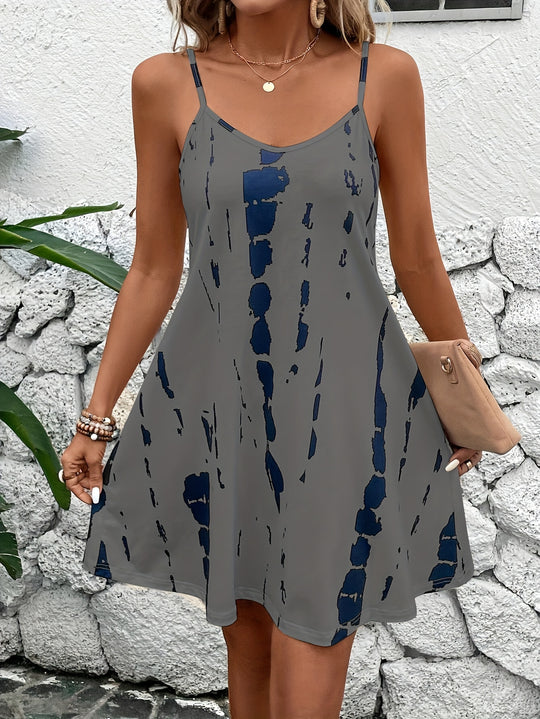 Boho Ink Print Summer Beach Dress