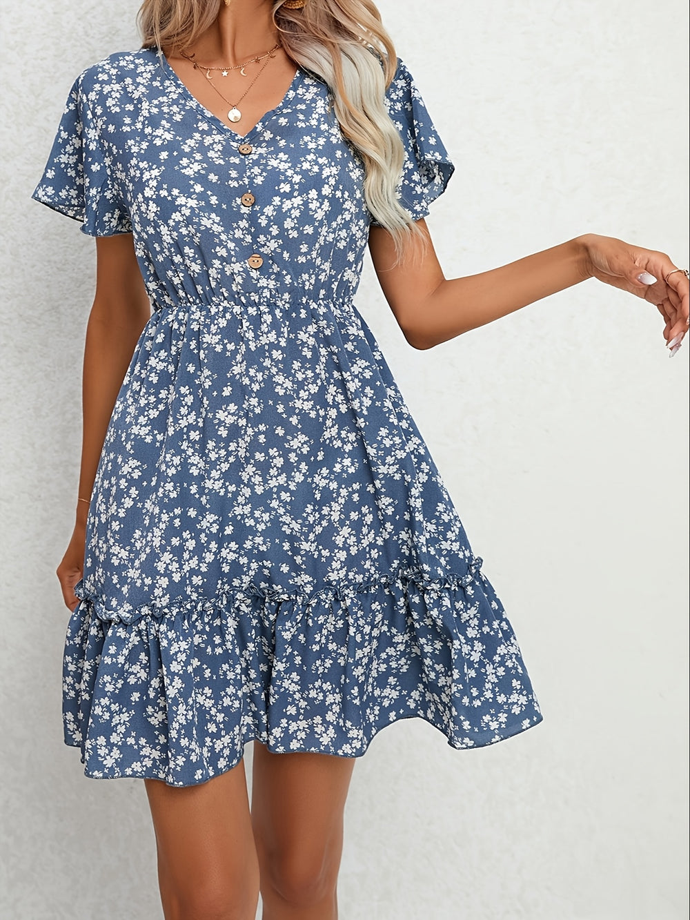 Summer Tiered Ruffle Ditsy Floral Mini