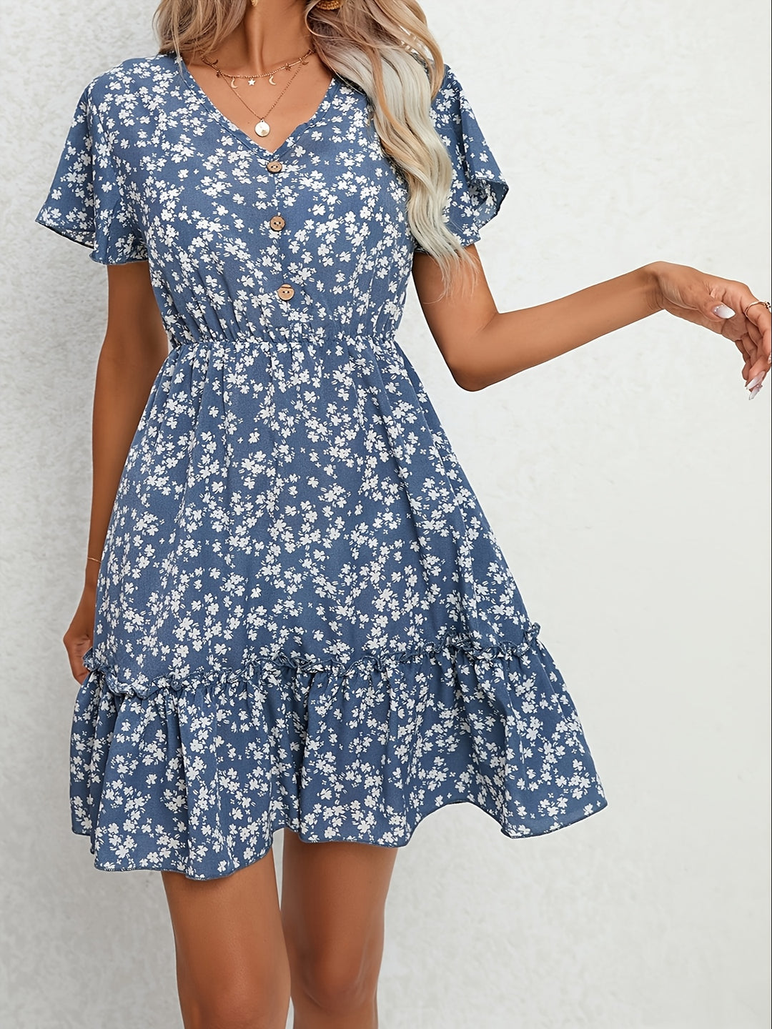 Summer Tiered Ruffle Ditsy Floral Mini