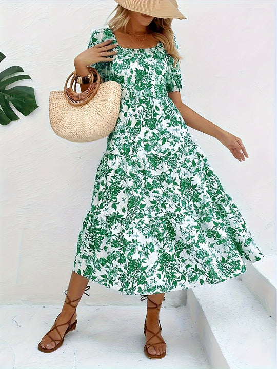 Floral Print A-line Dress