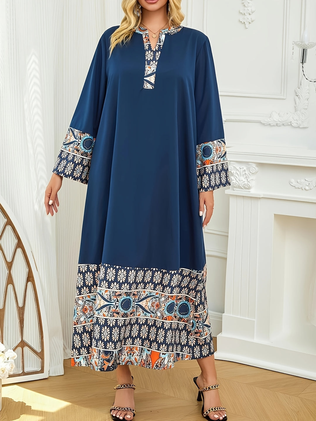Muslim Long Sleeve Modest Kaftan Dress