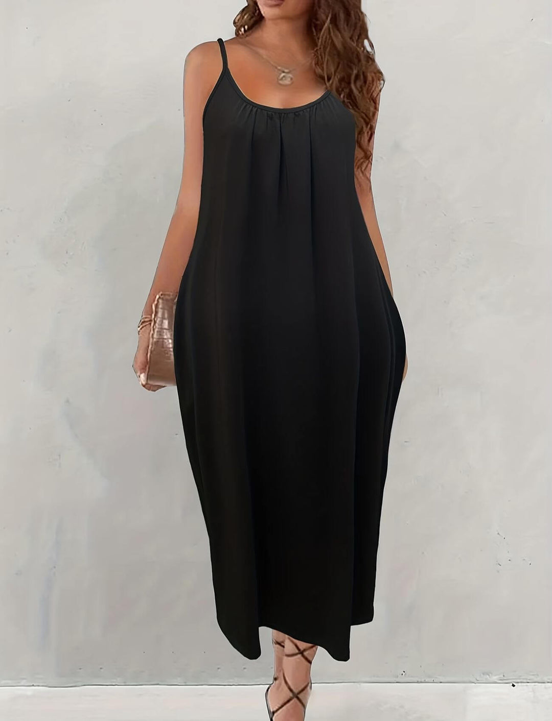 Flowy Relaxed Silhouette Floor-Length Boho Dress