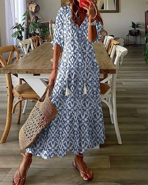 Bohemian Printed Flowy Summer Maxi Dress
