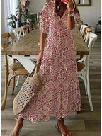 Bohemian Printed Flowy Summer Maxi Dress